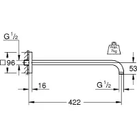 GROHE Bras de douche douche pluie projection 422 mm, 26145000