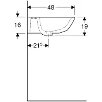 Geberit Renova lavabo, 1 trou pour robinet, sans trop-plein, largeur : 60cm (480 mm, 600 mm)