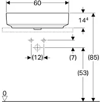 Geberit Keramag VariForm Lavabo à poser rectangulaire, 600x450mm, avec trou pour robinet, avec trop-plein (450 mm, 600 mm)