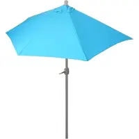 Mendler Parasol Parla en alu, hémicycle, UV 50+ 300cm turquoise avec pied