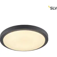 SLV applique murale et plafonnier LED ronde Ainos Ø30 cm IP44 21W anthracite avec capteur