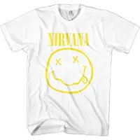 Nirvana T-Shirt Yellow Smiley Homme Blanc - Taille L