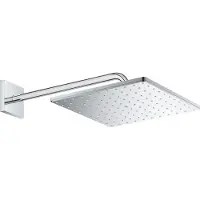 GROHE Rainshower Mono 310 Cube Tête de douche - 31x31cm - 1 type de jet - bras mural 42,2cm - chrome 26564000