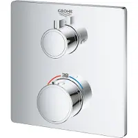 GROHE Grohtherm mitigeur thermostatique de bain, pour Rapido SmartBox, inverseur 2 voies, chrome, angulaire, 24080000