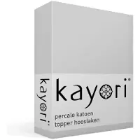 Kayori Drap-Housse Surmatelas Kayori Shizu Gris (Percale)-140 x 200 cm