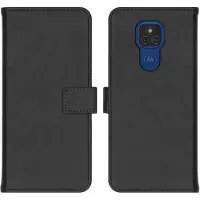 IMoshion Étui de télephone portefeuille de luxe pour Motorola Moto E7 Plus / G9 Play - Noir