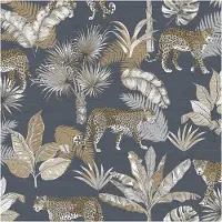 Dutch Wallcoverings Papier peint Léopard Noir et beige