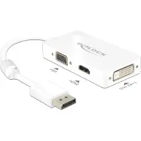 DeLOCK DP à (DisplayPort, DVI, HDMI, VGA), Adaptateur vidéo, Blanc