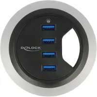 DeLOCK In-Desk USB-A Hub 4x USB-A Port, 5 Gbps
