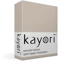 Kayori Drap-Housse Surmatelas Split Kayori Shizu Sable (Percale)-200 x 200 cm