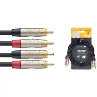 Stagg NTC3CR câble 2x RCA mâle - 2x RCA mâle 3 mètres