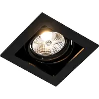 QAZQA Spot encastré carré noir orientable - Artemis 70