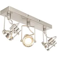 QAZQA Spot industriel en acier 3 lumières orientable et inclinable - Suplux