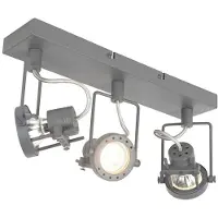 QAZQA Spot industriel anthracite 3 lumières orientable et inclinable - Suplux