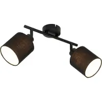 QAZQA Spot de plafond noir avec abat-jour noir 2 lumières orientables - Hetta