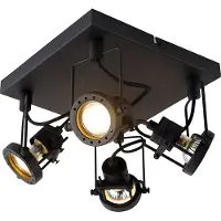 QAZQA Spot industriel noir 4 lumières - Suplux