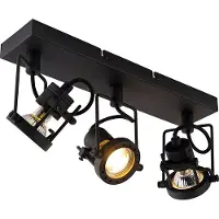 QAZQA Spot industriel noir 3 lumières - Suplux
