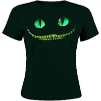 Alice Au Pays Des Merveilles T-Shirt Manches courtes Disney de - Le Chat Du Cheshire - Smile - XS - XXL - pour Femme - noir - Taille XL