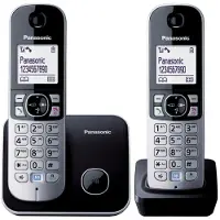 Panasonic KX-TG6812 - Téléphone sans fil avec ID d'appelant - DECTGAP - noir + combiné supplémentaire