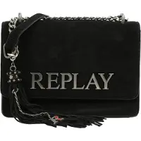 Replay Cuir sac à épaule bandoulière Crossbody Bag Black noir