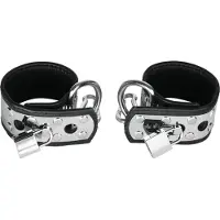 Rimba Menottes en Cuir et Métal avec Cadenas - Argenté