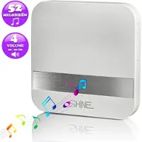Shine Gong Video doorbell - Carillon pour Maxi, Gologi, Living Needs, Aye Cam, Winnes, Zedar, Life Deco | Récepteur avec 52 mélodies - Blanc