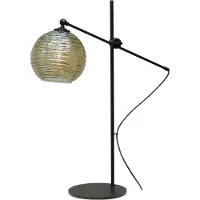 Masterlight Lampe de table orientable Quinto Smoke avec verre rayé