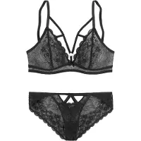 Petite fleur GOLD Ensemble de linge noir
