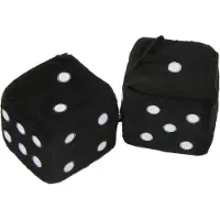 Race Sport Double Des En Peluche A Suspendre - Noir - 7x7cm