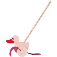 Goki Canard à pousser - - H17 cm - Bois - A partir de 1 an - Mixte
