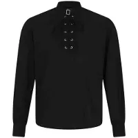 Banned Alternative Chemise de - Blouse Avec Laçage - M - 4XL - pour Homme - noir - Taille XL