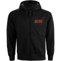 AC/DC Sweat à capuche Logo Back Print Zippé Femme Noir - Taille M