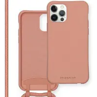 IMoshion Coque de couleur avec cordon amovible pour Apple iPhone 12 (Pro) - Peach