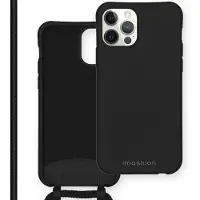 IMoshion Coque de couleur avec cordon amovible pour Apple iPhone 12 (Pro) - Noir