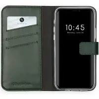 Selencia Étui portefeuille en cuir véritable pour Apple iPhone 12 (Pro) - Vert