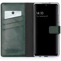 Selencia Étui portefeuille en cuir véritable Samsung Galaxy A42 - Vert