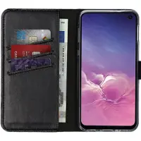 Selencia Étui portefeuille en cuir véritable pour Samsung Galaxy S10e - Noir