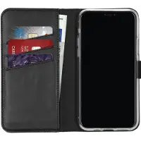 Selencia Étui portefeuille en cuir véritable pour Apple iPhone 11 Pro - Noir