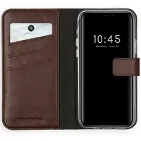 Selencia Étui portefeuille en cuir véritable pour Apple iPhone 12 (Pro) - Marron