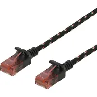 Deltaco Câble de brassage Tough Slim CAT.6A U/UTP 28AWG 3.8mm 2m Noir (U/UTP, CAT6a, 2 m)