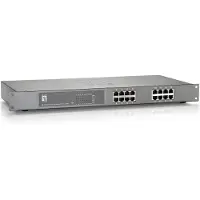 Level One Commutateur Ethernet rapide 16 ports, 480W, 802.3at PoE+, non géré, Fast Ethernet (10/100), Vollduplex, Power over Ethernet (PoE), Rack-Einbau