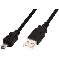 Digitus AK-300130-030-S Câble de connexion USB 2.0, type A - mini B (5pin) mâle/femelle 3.0m, conforme USB 2.0 UL, sw