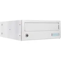 Rottner boîte aux lettres Modul ELM MZ, 14,87 l, charnière de porte latérale à droite, serrure à cylindre, plaque nominative, acier, blanc