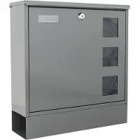 Rottner Boîte aux lettres Postale, montage mural, fermeture nominative/rouleau de courrier/fenêtre de visualisation, serrure à cylindre, 2 clés, tôle d'acier, L 365 x P 120 x H 380 mm