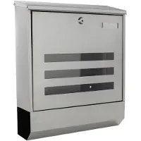 Rottner boîte aux lettres Jubilee 40, montage mural, fermeture nominative/fenêtre de visualisation/rouleau de courrier, serrure à cylindre, 2 clés, acier inoxydable, L 350 x P 120 x H 420 mm