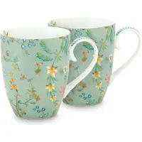 Pip studio Tasse Pip Studio Jolie Flowers Blue Large 350 ml (Lot de 2)