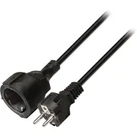 PROCABLE Câble d'alimentation fiche à contact de protection sur prise à contact de protection, 5m, noir (5 m, CEE 7/4)