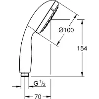GROHE Douchette à main Tempesta 110 279233 1 jet WS chromé