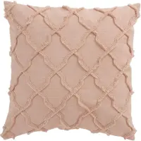 Jline Coussin losanges ondules coton rose clair