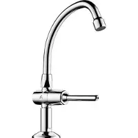 Delabie , robinet à boisseau sphérique auto-fermant, modèle TEMPOSTOP, raccordement G1/2B, col de cygne, avec levier, longueur L150mm